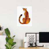 Poster Portrait de guépard tacheté, vue de dos (Bureau à domicile)