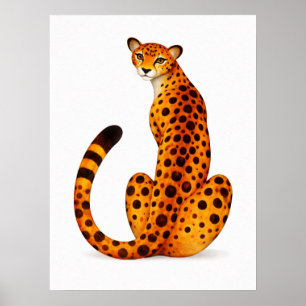Poster Portrait de guépard tacheté, vue de dos