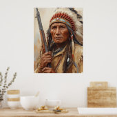 Poster Portrait de guerrier chef indien Geronimo (Cuisine)