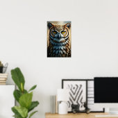 Poster Portrait de hibou majestueux sur toile (Bureau à domicile)