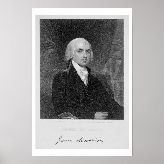 Poster Portrait de James Madison, gravé par William A. (Devant)