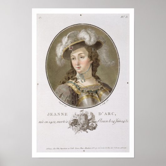 Poster Portrait de Jeanne d'Arc (1412-31), 1787 (couleur (Devant)