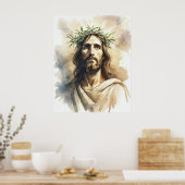 Poster Portrait de Jésus-Christ avec couronne de Branche  (Cuisine)