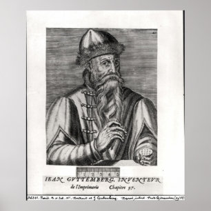 Poster Portrait de Johannes Gutenberg
