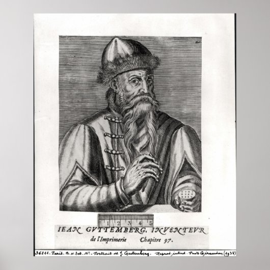 Poster Portrait de Johannes Gutenberg (Devant)