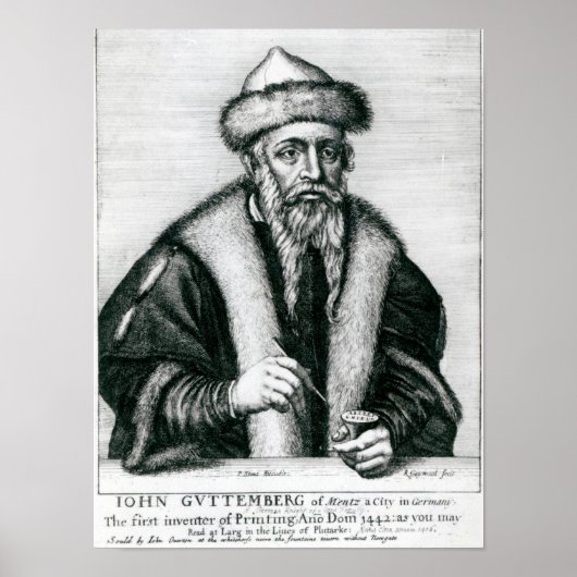 Poster Portrait de Johannes Gutenberg 2 (Devant)