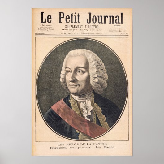 Poster Portrait de Joseph Francis Dupleix (Devant)