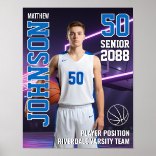 Poster Portrait de joueur MVP Basketball senior Photo Spo