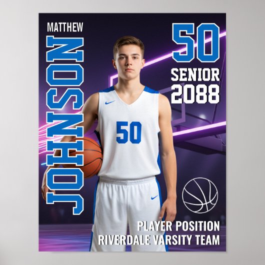 Poster Portrait de joueur MVP Basketball senior Photo Spo (Devant)