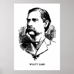 POSTER PORTRAIT DE JOURNAL 1896 DE LAWMAN WYATT EARP