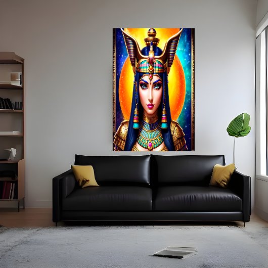Poster Portrait de la déesse égyptienne Hathor | AI Art P