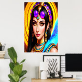 Poster Portrait de la déesse égyptienne Neith | Art AI (Bureau à domicile)