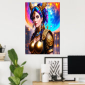 Poster Portrait de la déesse grecque Nemesis | Art AI (Bureau à domicile)