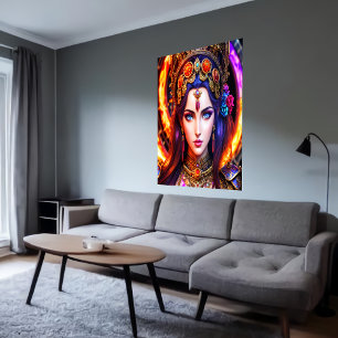 Poster Portrait de la déesse grecque Persephone Art AI