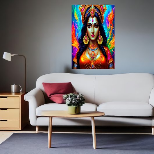 Poster Portrait de la déesse hindoue Mariamman | Art AI