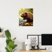 Poster Portrait de la faune de Baby Beaver (Bureau à domicile)