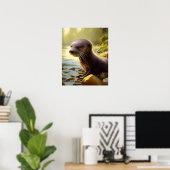 Poster Portrait de la faune de Baby Otter (Bureau à domicile)