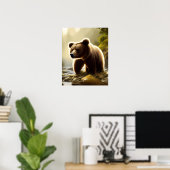 Poster Portrait de la faune de l'ours Brown (Bureau à domicile)