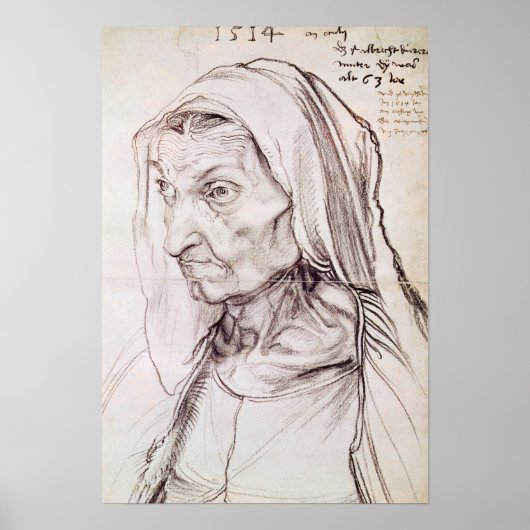 Poster Portrait de la mère de l'artiste, 1514 (Devant)