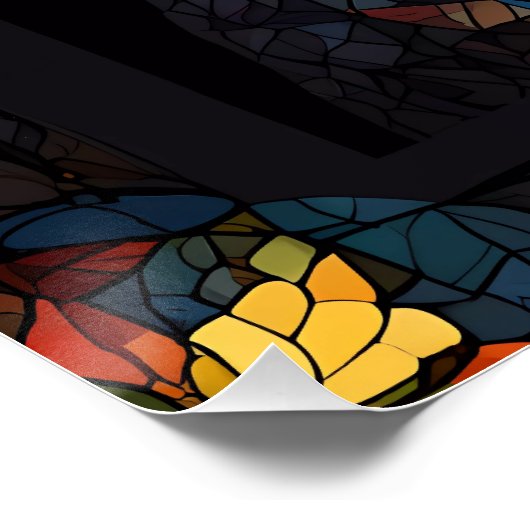 Poster Portrait de la Panthère noire en mosaïque (Coin)