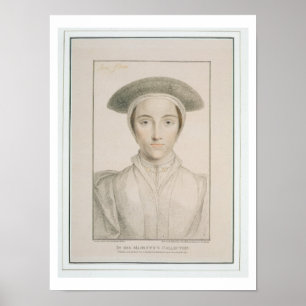 Poster Portrait de la reine Anne de Cleves (1515-57) engr