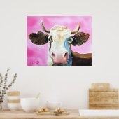 Poster Portrait de la vache mignonne (Cuisine)