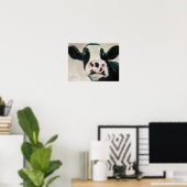 Poster Portrait de la vache noire et blanche (Bureau à domicile)