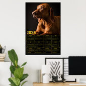 Poster Portrait de Labrador Retriever avec calendrier 202 (Bureau à domicile)