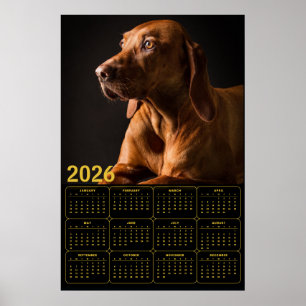 Poster Portrait de Labrador Retriever avec calendrier 202