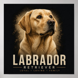 Poster Portrait de Labrador Retriever Chien de Famille Lo