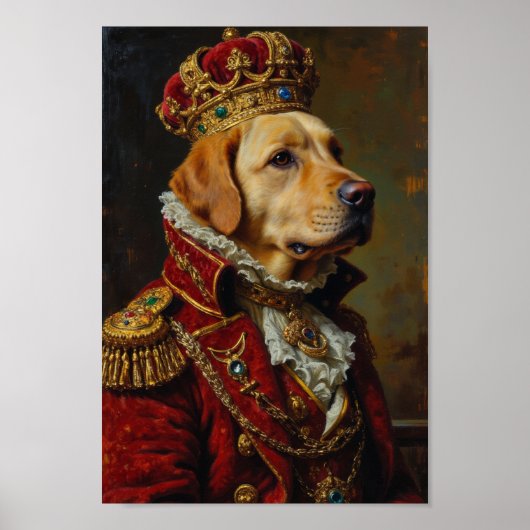 Poster Portrait de Labrador Retriever Royal (Devant)