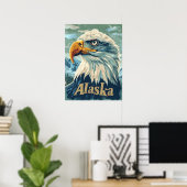 Poster Portrait de l'aigle à tête blanche de l'Alaska (Bureau à domicile)