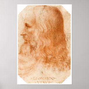 Poster Portrait de Léonard de Vinci par Francesco Melzi