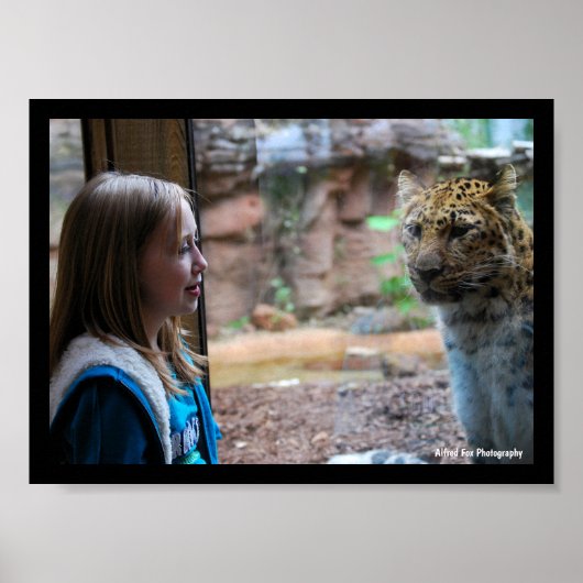 Poster Portrait de léopard et d'enfant (Devant)
