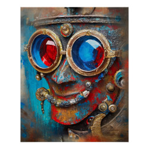 Poster Portrait de l'homme en étain Steampunk