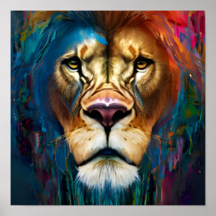 Poster portrait de lion