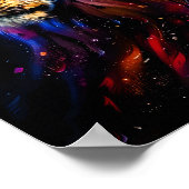 Poster Portrait de lion abstrait de faune cosmique (Coin)