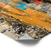 Poster Portrait de lion expressionniste abstrait moderne  (Coin)