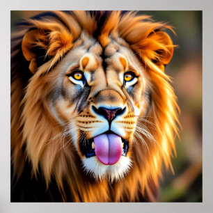 Poster Portrait de lion majestueux