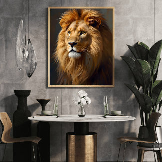 Poster Portrait de lion majestueux