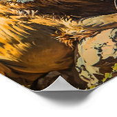 Poster Portrait de lion vintage (Coin)