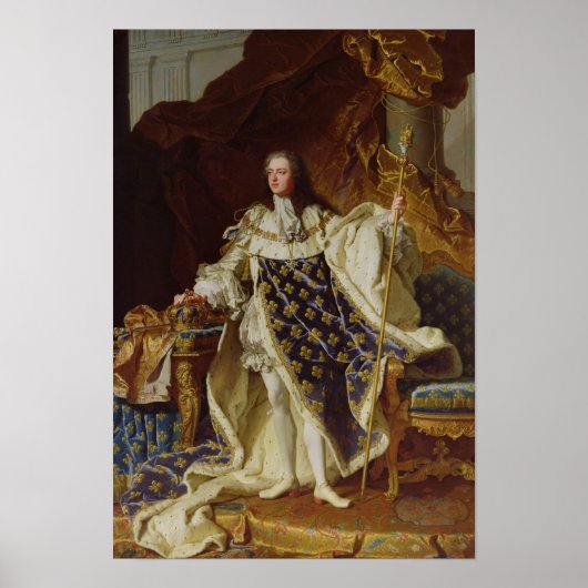 Poster Portrait de Louis XV dans ses Robes de couronnemen (Devant)