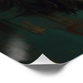 Poster Portrait de loup artistique - Peinture à l'huile d (Coin)