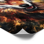 Poster Portrait de loup en feu (Coin)