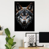 Poster Portrait de loup majestueux - Art animal hyperréel (Bureau à domicile)