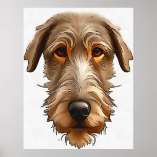 Poster Portrait de louvete irlandais en noir - Art de con