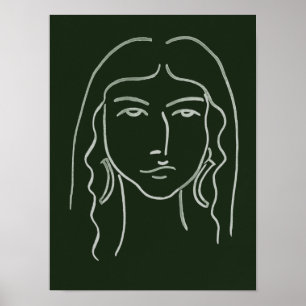 Poster Portrait de malachite avec de longs cheveux