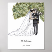 Poster Portrait de Mariage en couple militaire (Devant)