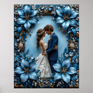 Poster Portrait de mariage romantique