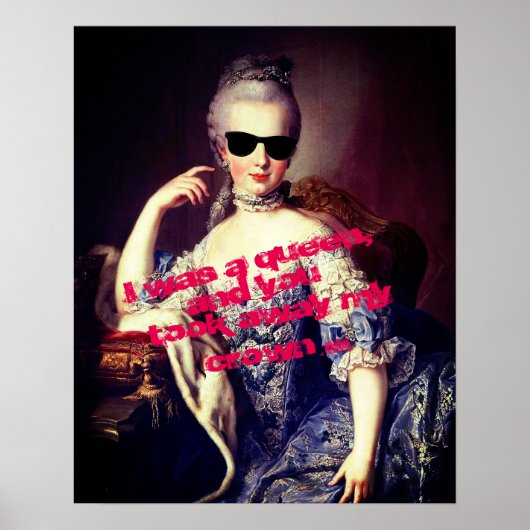 Poster Portrait de Marie Antoinette avec lunettes de sole (Devant)